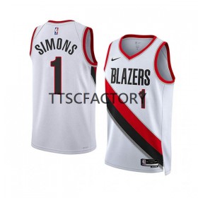 Herren NBA Portland Trail Blazers Trikot Anfernee Simons 1 Nike 2022-23 Association Edition Weiß Swingman